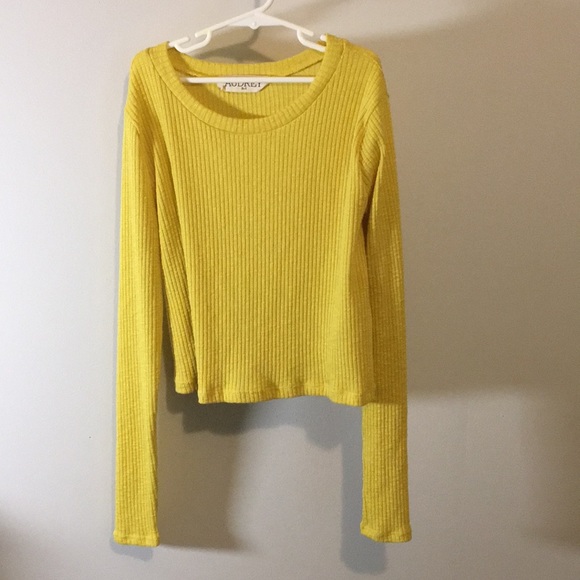 Audrey 3+1 Tops - Mustard colored long sleeved crop top Audrey 3+1 Tops - Mustard colored long sleeved crop top